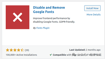 WordPress删除并禁用谷歌字体的方法